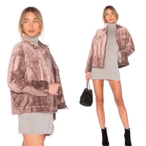 Free people velvet bomber jacket purple womans winter jacket & coats